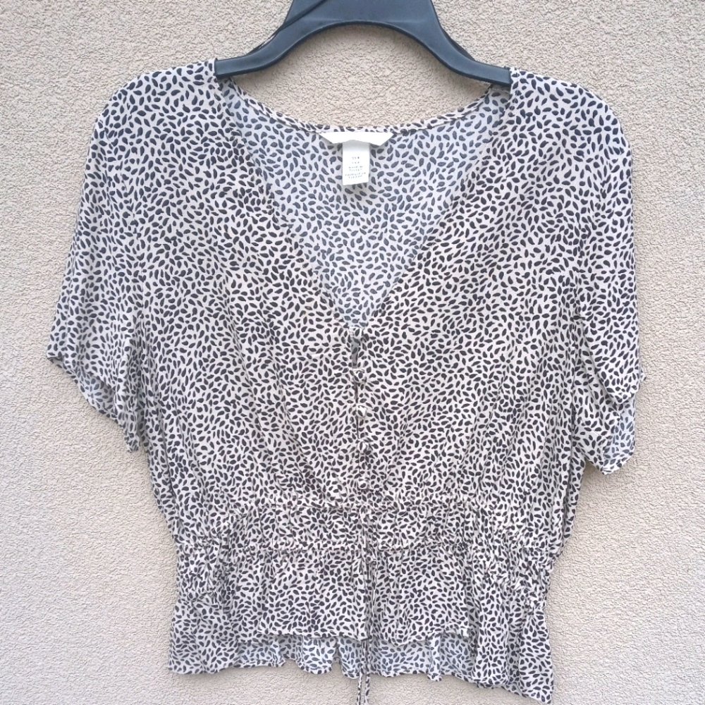 H&M Black And Cream Blouse